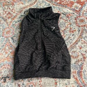 Gymshark Black Sleeveless Zip-Up Top